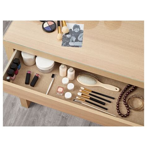Real wood veneer will make this chest of drawers age gracefully. MALM Dressing table - white stained oak veneer - IKEA