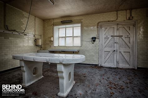 The second sense developed from the first, via a prison examination room, probably with reference to the haughty attitude of the jailers. Durham County Hospital Morgue - Abandoned Mortuary, UK ...
