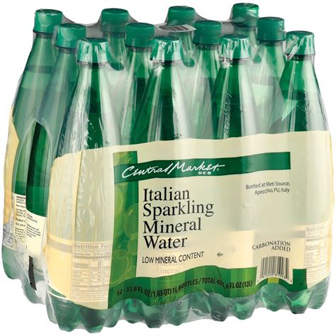Central Market Italian Sparkling Mineral Water 1 L Bottles - Shop Water