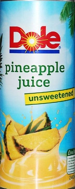 Dole 100 Pineapple Juice Unsweetened 240 Ml Fedlin Limited