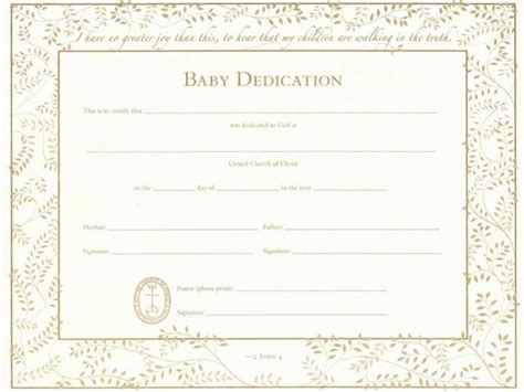 Free Baby Blessing Certificate Template Doc Example Emetonlineblog