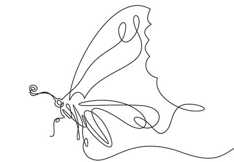 Premium Vector Butterfly Continuous Line Drawing Vector Illustration