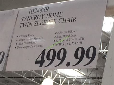 The twin sleeper chair from american furniture alliance will look great in your kid s room. Synergy Home Twin Sleeper Chair - CostcoChaser