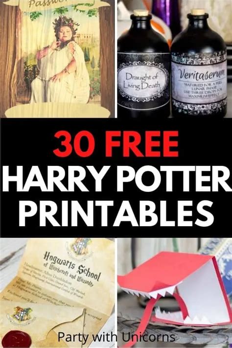 30 Free Harry Potter Printables Crafts Party Decor Games And More