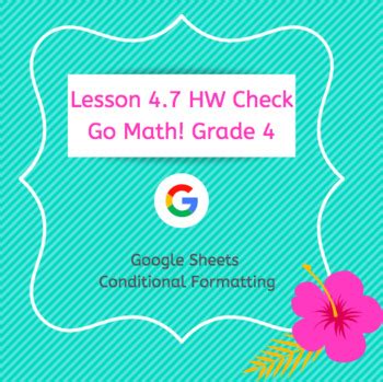 Here is the video for the homework. Go Math Chapter 4 Homework Google Sheets Answer Check by ...