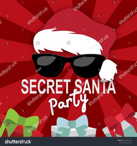 Secret Santa Invitation Template Santa Claus Stock Vector Royalty Free