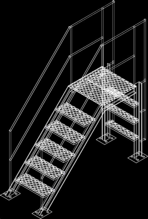 Metal Platform Stair Dwg Block For Autocad • Designs Cad