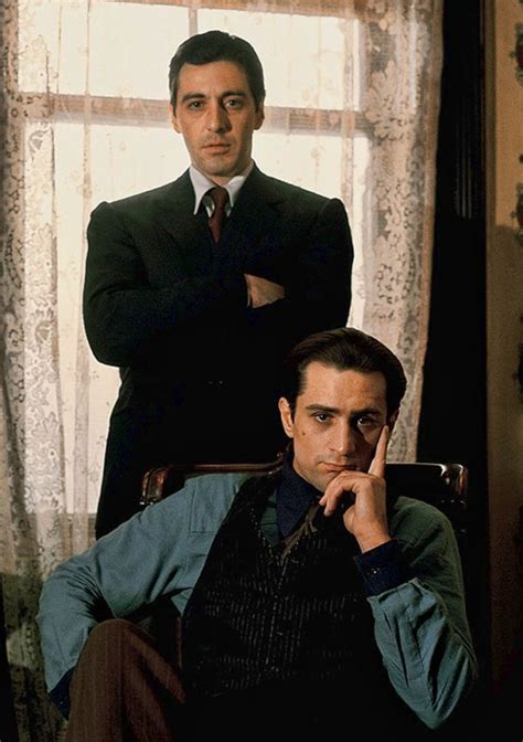 Al Pacino And Robert De Niro During Filming For The Godfather Part Ii