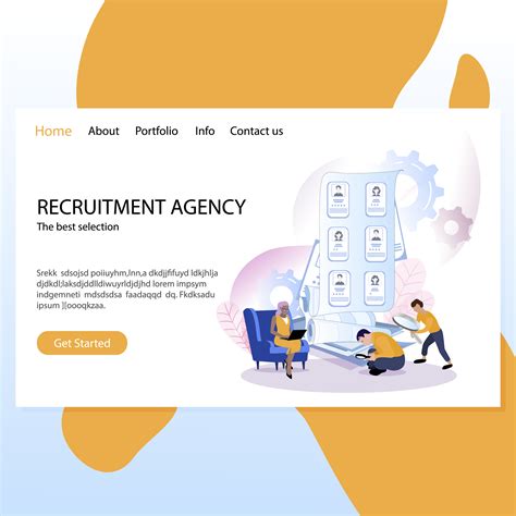 Recruitment Agency Mockup Website Landing Page Illustration Recruitm