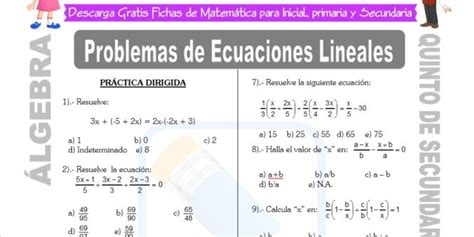 Ficha De Ecuaciones Para Quinto De Primaria Images And Photos Finder Images