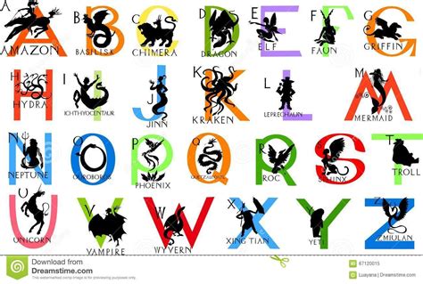 Alphabet With Mythical Creatures Download From Over 55 Million High