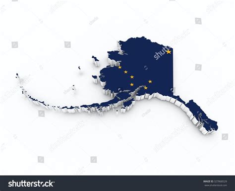 Alaska State Flag On 3d Map Stock Illustration 327868529 Shutterstock