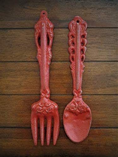 Browse 180 photos of large fork and spoon. Amazon.com: Fork and Spoon Wall Decor, Colonial Red Or Choose from Over 40 Colors, Rustic ...