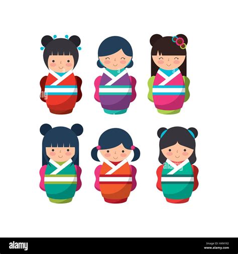 japanese girls icon stock vector image and art alamy