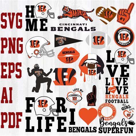 Cincinnati Bengals Logo Svgnfl Bundle Svg Png Eps Ai Pdf Digital