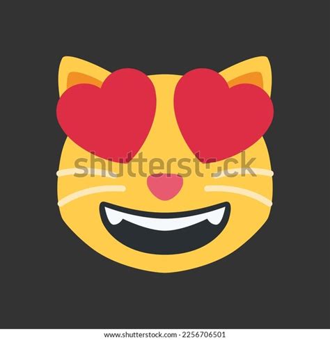 Smiling Cat Hearteyes Vector Emoji Design Stock Vector Royalty Free