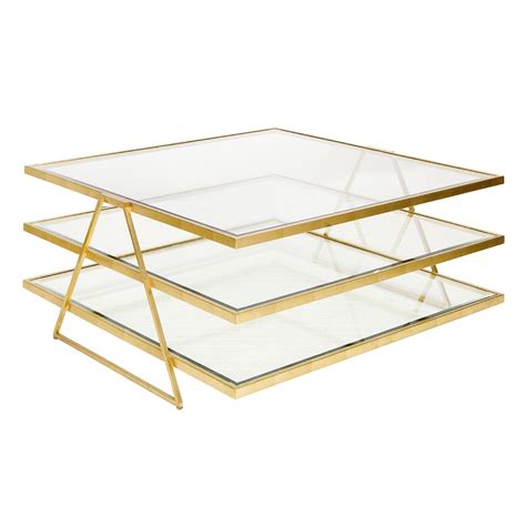 Coffee tables ought to be discovered fourteen in the direction of eighteen inches in opposition to a sofa in the direction of offer more than enough legroom. Three tier gold leaf coffee table with beveled glass ...