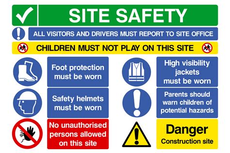 Site Safety Standard Sign Construction Site Safety Hazard Sign
