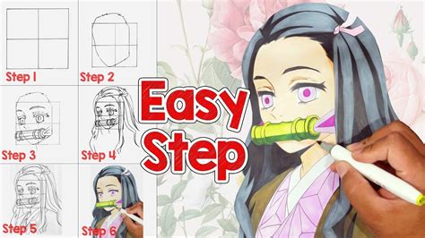 How To Draw Nezuko Step By Step At Drawing Tutorials