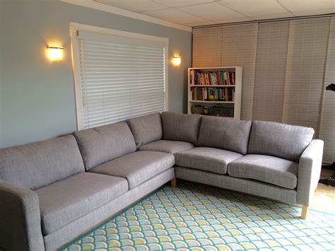 We have sofas available in different materials, colours and styles to fit any room. Bought one of the last IKEA KARLSTAD sectionals. Too bad ...