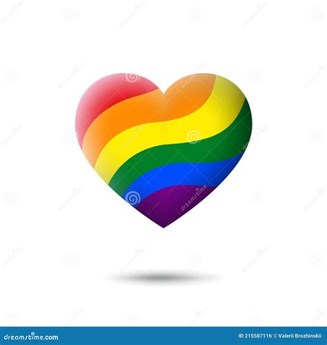 LGBT Concept Rainbow Pride Flag Lgbtq Icon In The Shape Of Heart