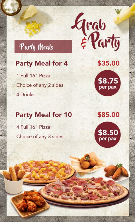 A delivery service fee applies to delivered orders. Express Party Menu | Pizza Hut Singapore