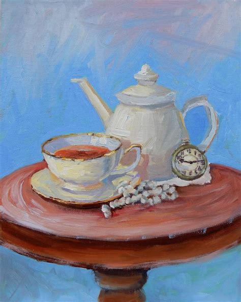 Tea Cup Coffee Pot Still Life Painting By Vita Schagen Saatchi Art