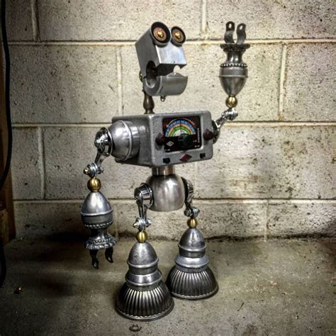 Found object robot assemblage sculpture by Brian Marshall | Found object, Robot art, Found 