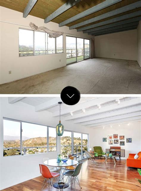 One area flows into another; Before & After: A Mid-Century Post and Beam Home in Mt ...