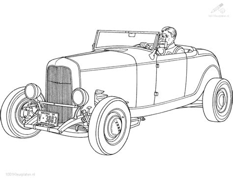 Heb je zelf een auto kleurplaat die niet op deze pagina mag ontbreken? Kleurplaat Oldtimer