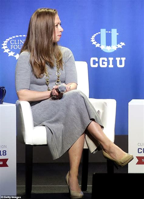 Chelsea Clinton Wears Her Favorite Nude Heels For Panel With Bill And