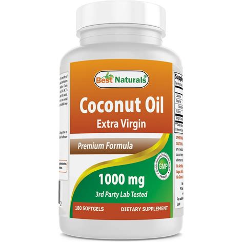 best naturals coconut oil 1000 mg 180 ct