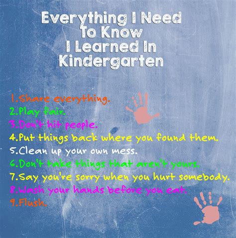 everything i need to know i learned in kindergarten back to school time back to school