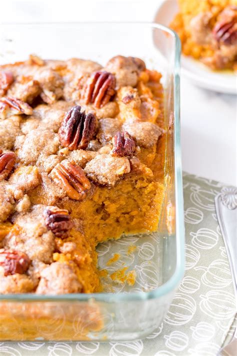 Easy Sweet Potato Casserole With A Brown Butter Pecan Topping Hungry