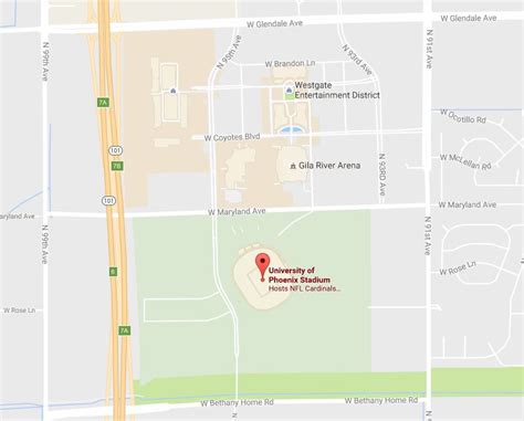 Glendale, az | fletcher heights. Overview and Map to University of Phoenix Stadium in AZ