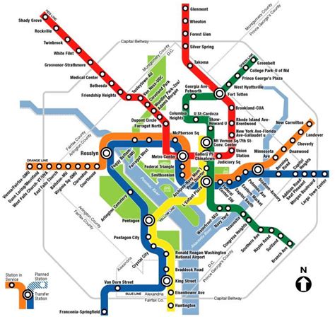 Washington Dc Mapa Del Metro Wa Mapa Del Metro De Dc Distrito De