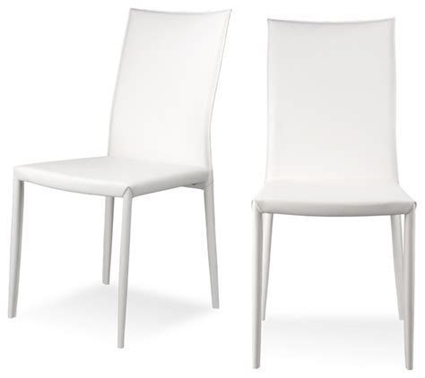 This outdoor chair is designed to work with most deep seat outdoor cushions. Lucy White Dining Chair Set - Modern - Dining Chairs