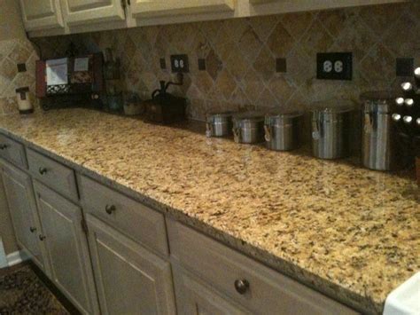 Venetian Gold Granite Countertop With Travertine Italian Gold