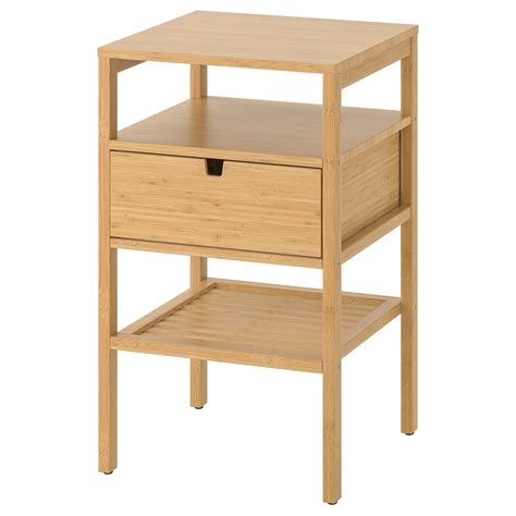 Bamboo floors have become more popular in recent years, due to their many similarities to hardwood flooring. NORDKISA bamboo, Bedside table, Width: 40 cm - IKEA