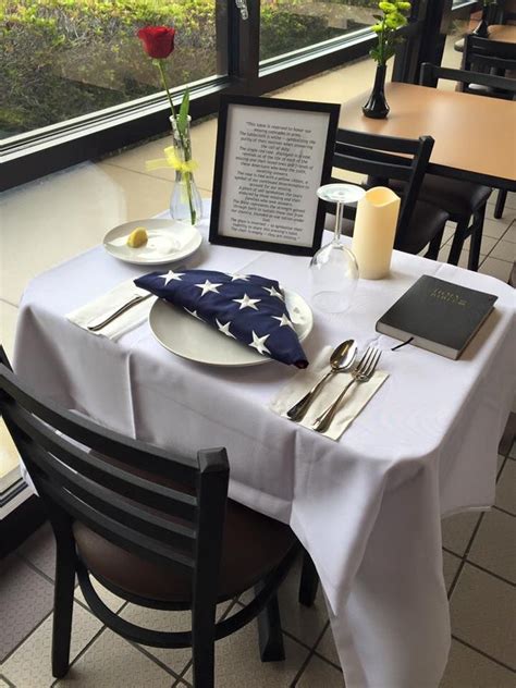 “this Table Is Reserved To Honor Our Missing Comrades In Arms Tx