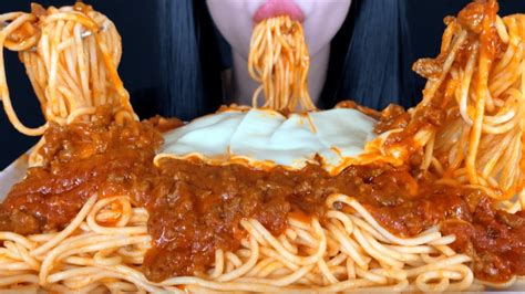 ASMR Spaghetti Bolognese Mukbang Eating Sounds YouTube