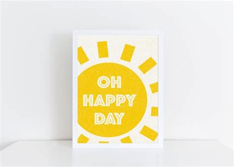 Oh Happy Day Art Print Poster By Moonandthestarsshop On Etsy