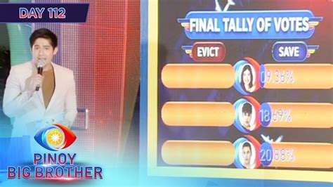 day 112 first adult eviction night official tally of votes pbb kumunity youtube