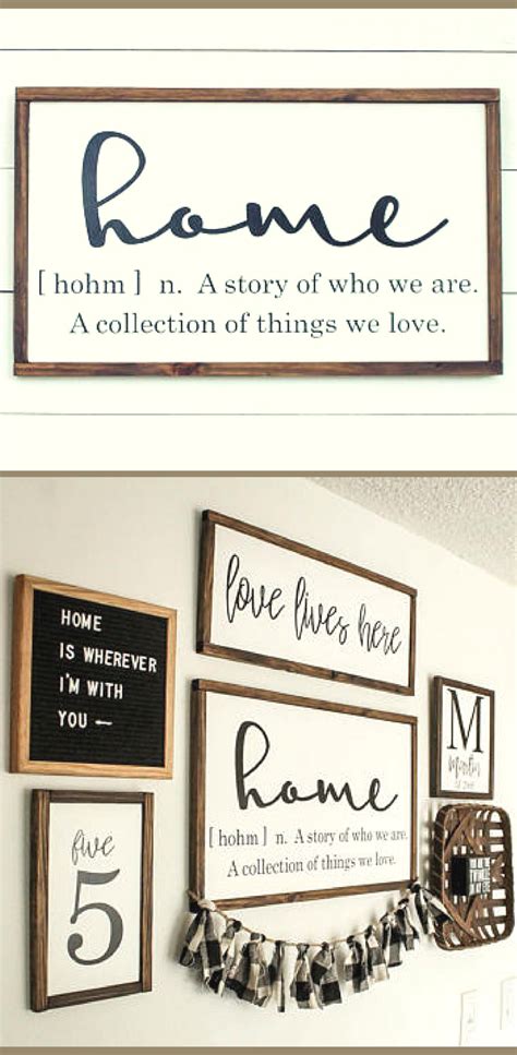 Home Sign Home Definition Wood Sign Farmhouse Sign