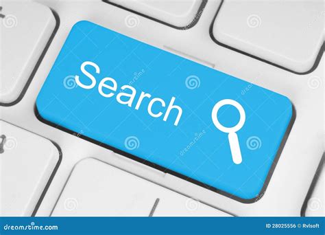 Blue Search Button Stock Photo Image Of Keyboard Database 28025556