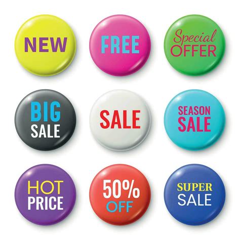 Sale Badges Buttons Special Offer Shop Button Red New Badge And