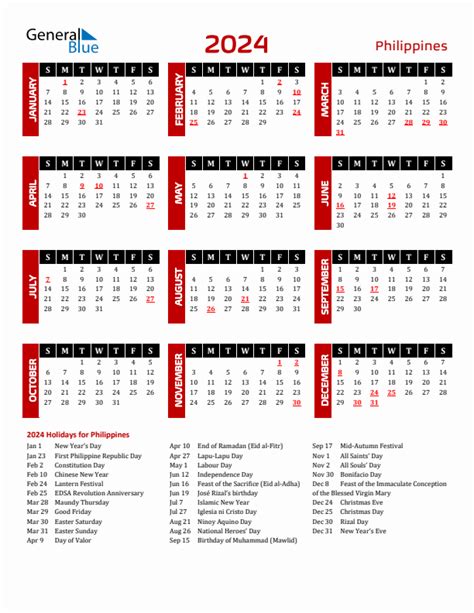 2024 February Calendar With National Holidays Philippines Calendar