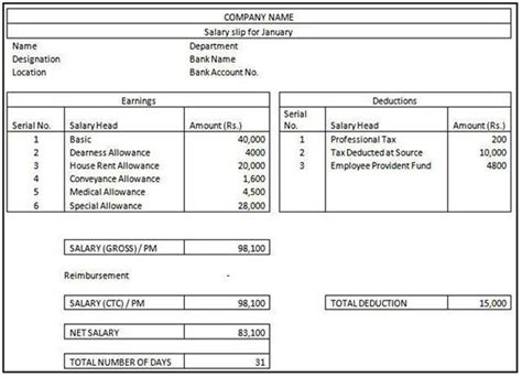 Image Result For Salary Slip Format Payroll Template Payroll Excel Images