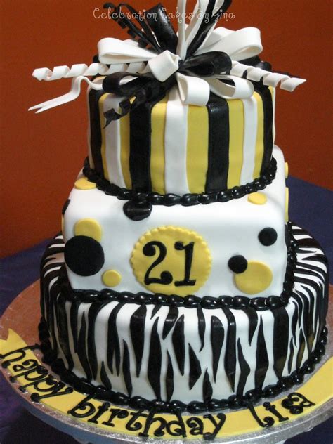 It really did just feel so good to be home and in my element. Black, White & Yellow Birthday Cake - CakeCentral.com