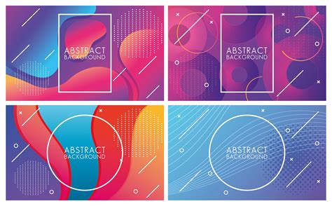 Bright Colors And Fluids Set Of Abstract Backgrounds 1235057 Vector Art